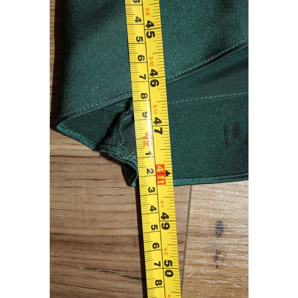 NWT! Sugarlips Belen One Shoulder Satin Ruched Midi Dress Green Women’s M - Picture 7 of 9